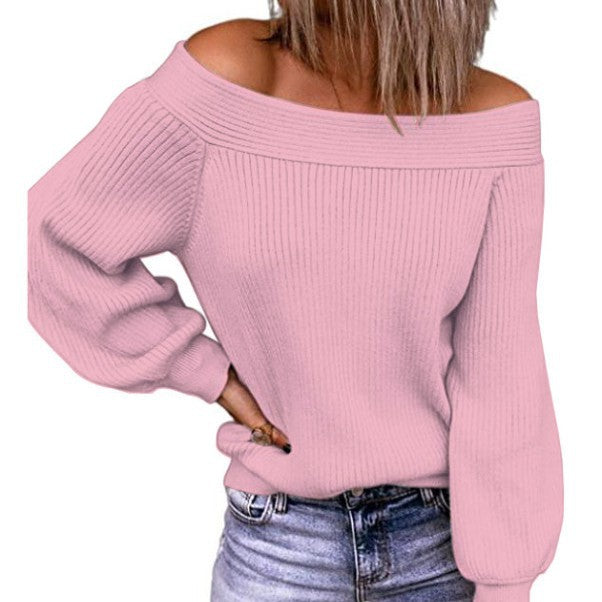 Knit sweater women off-shoulder chic and style