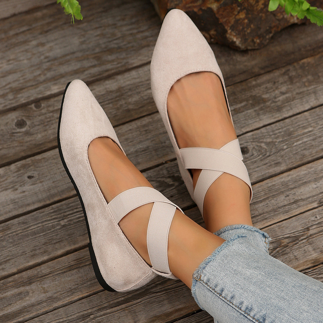 Flat velvet ballet flats for women Lune London