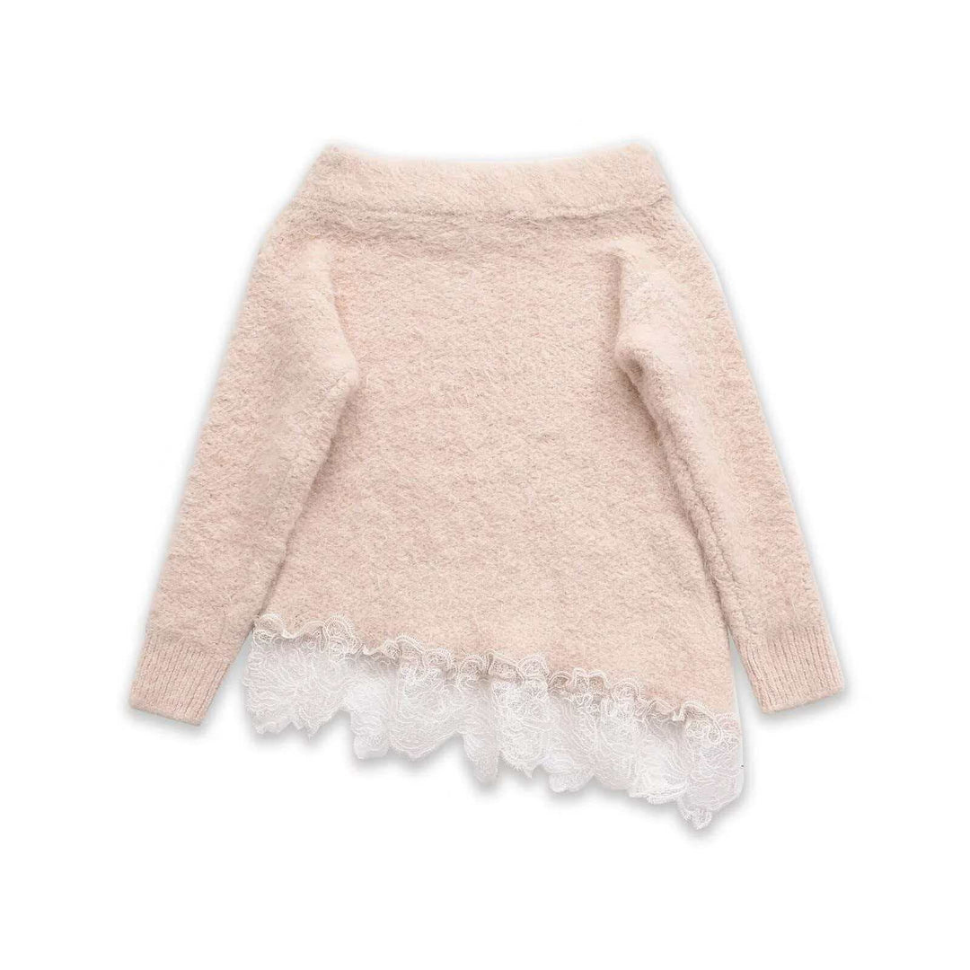 Pull pour femmes avec bordure en dentelle ludique Chic & Stil