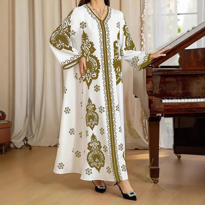 Kaftan dress for women with an artistic pattern and a relaxed fit Lune London