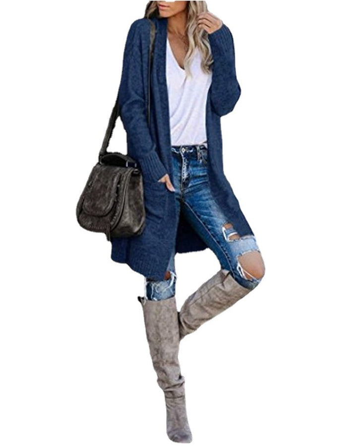Knitted coat for women with open fronts and a casual chic design