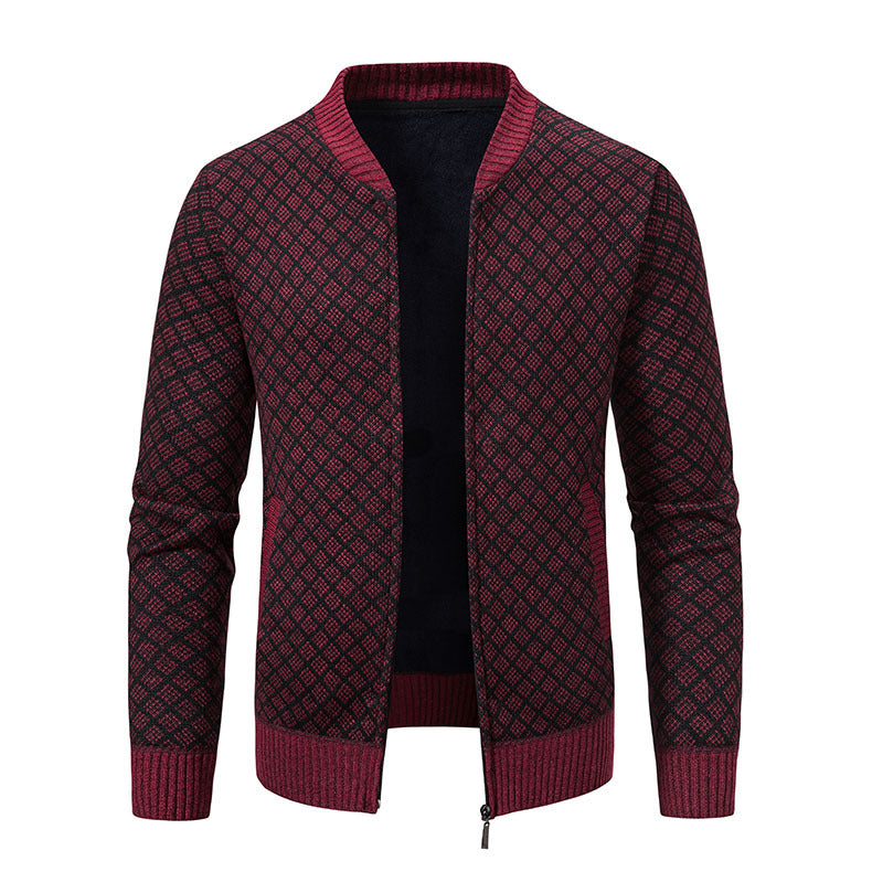 Smart knitted jacket for men with fashionable zip and side pockets Lune London