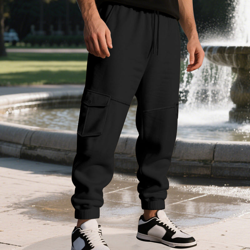 Cargo jogger pants for men with side pockets and elastic waist Lune London