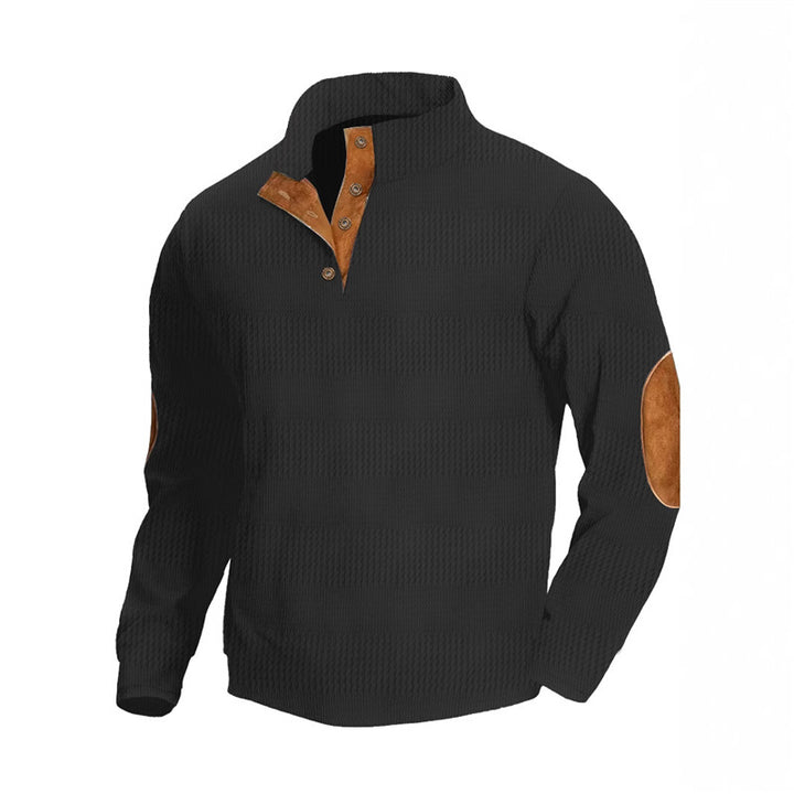 Elegant sweater for men with structured design and leather details Lune London