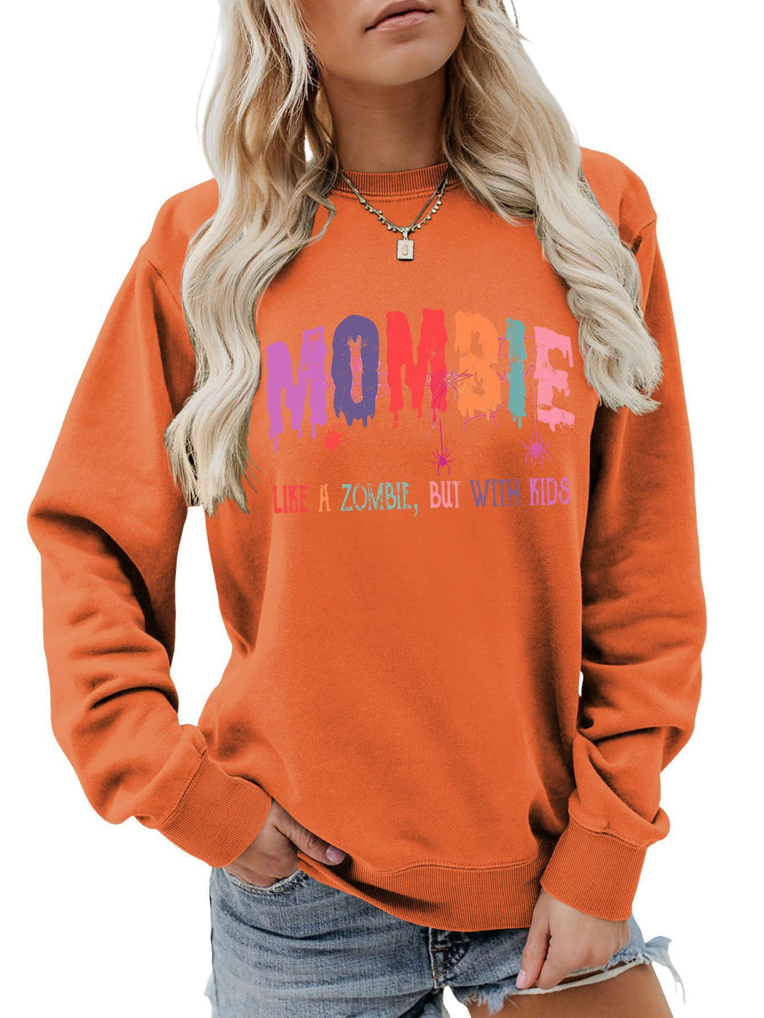 Sweat-shirt pour dames avec motif zombie créatif Chic & Stil