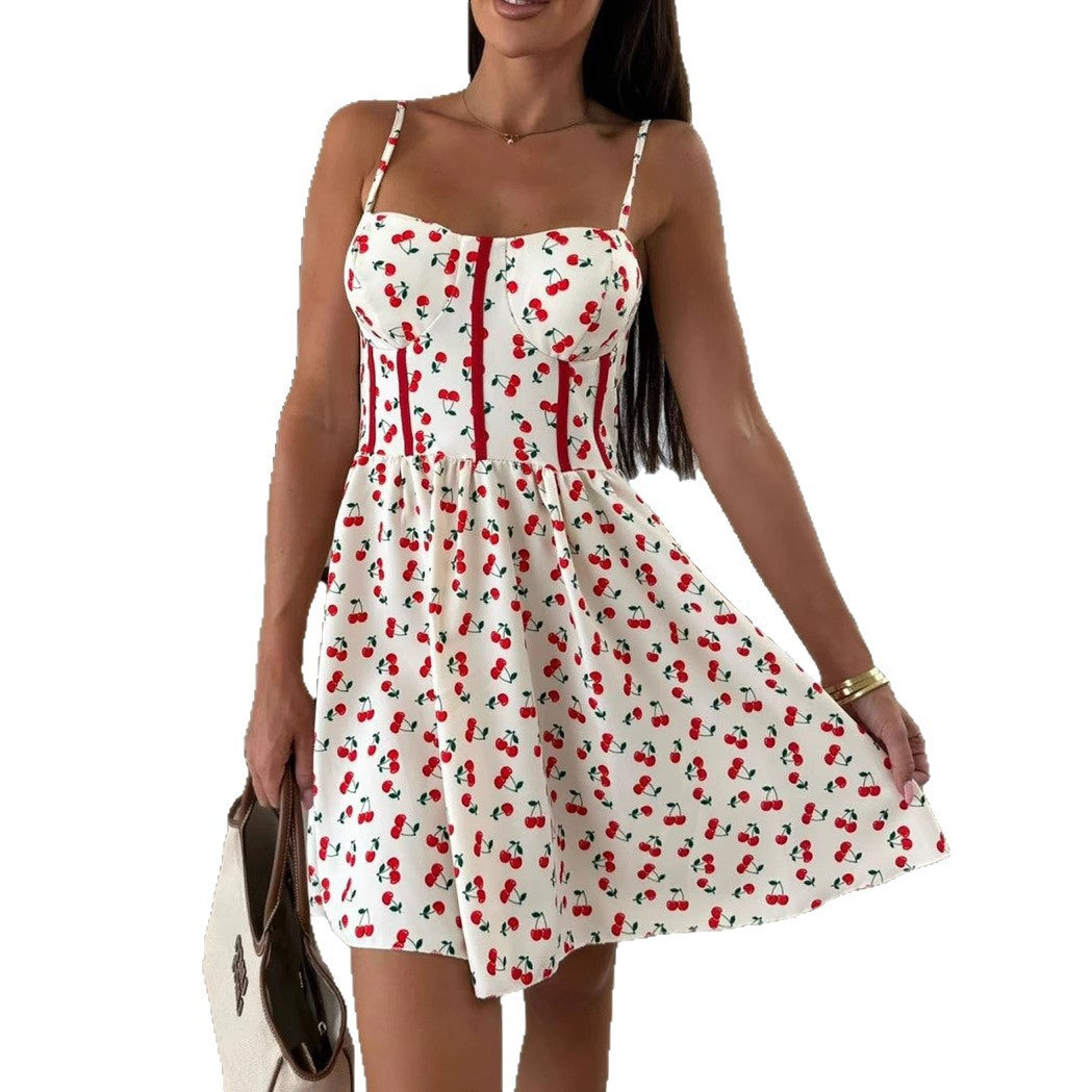 Chic Floral Print Mini A-Line Dress