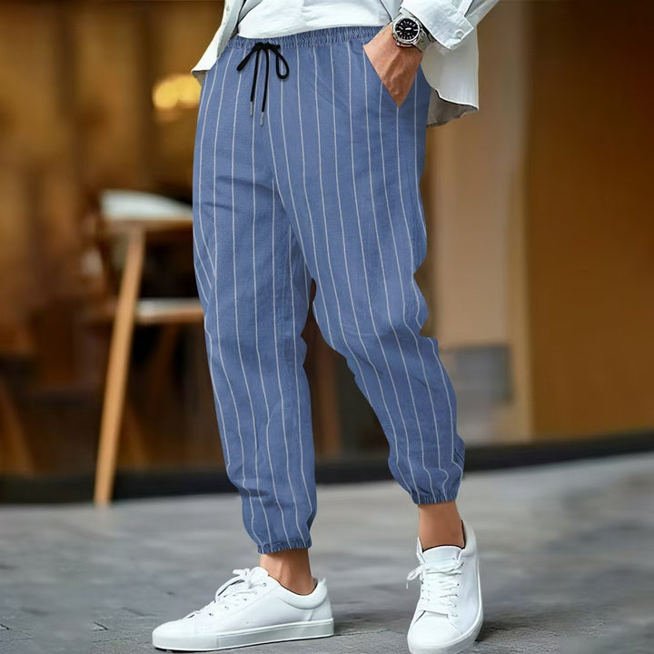 Elegant casual pants for men with a striped pattern Lune London
