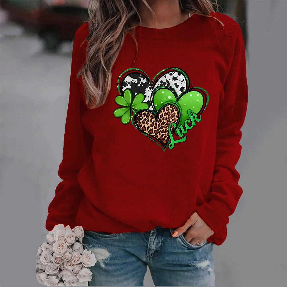 Sweat-shirt femme avec design de cœur créatif et motif accrocheur Chic & Stil
