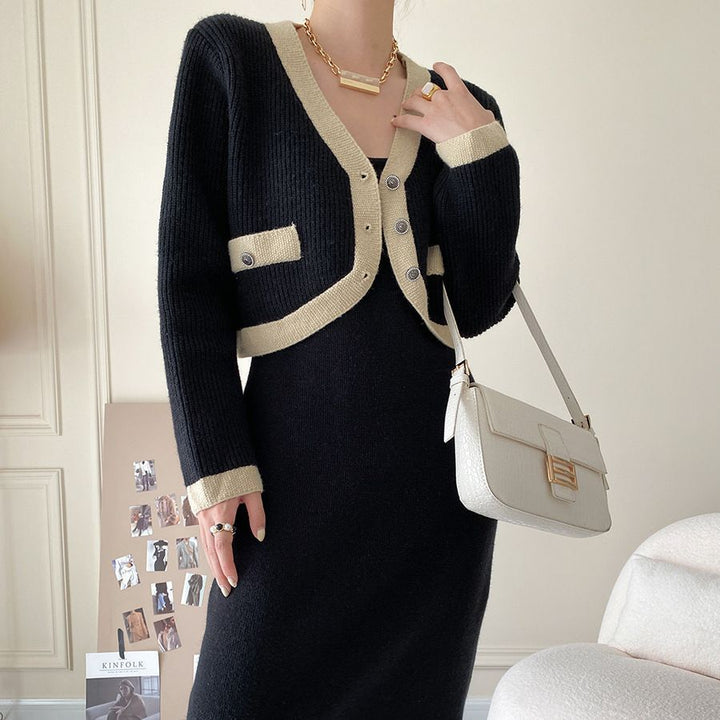 Cardigan femme avec des détails contrastants et des boutons Chic & Stil