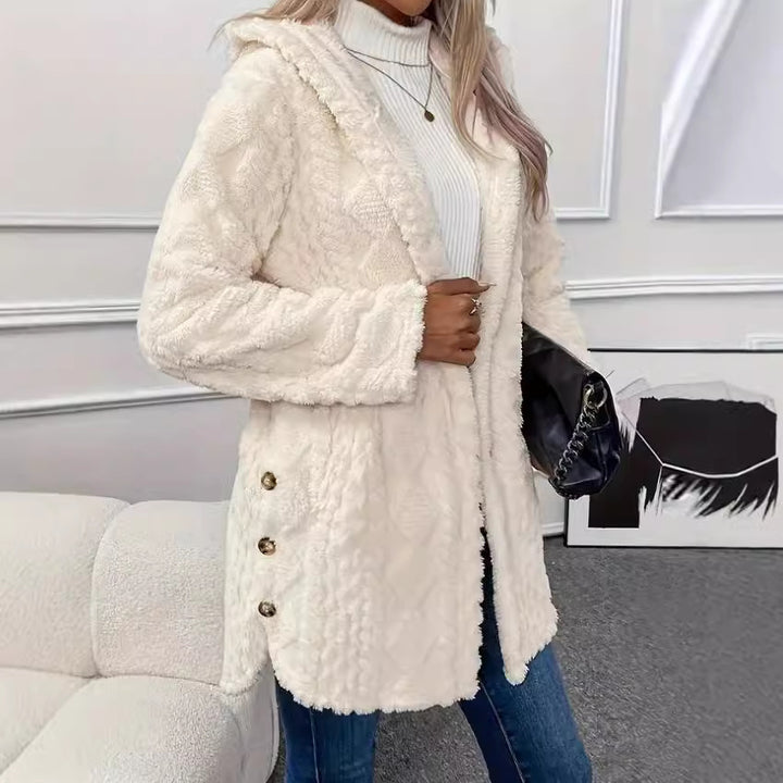 Ladies Cozy Fleece Jacket with Hood Lune London