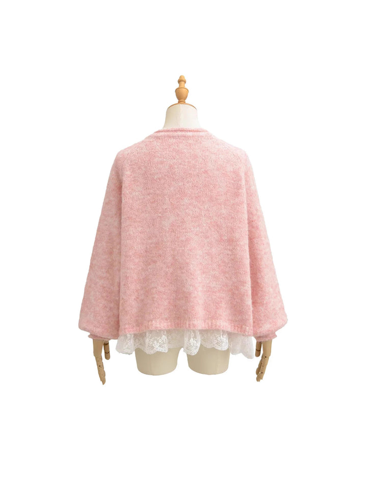 Ladies Elegant Knitted Vest with Lace and Chic Button Detail and Style