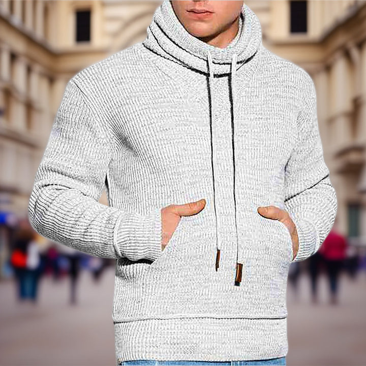 Men's knit sweater with high collar and side pockets Lune London
