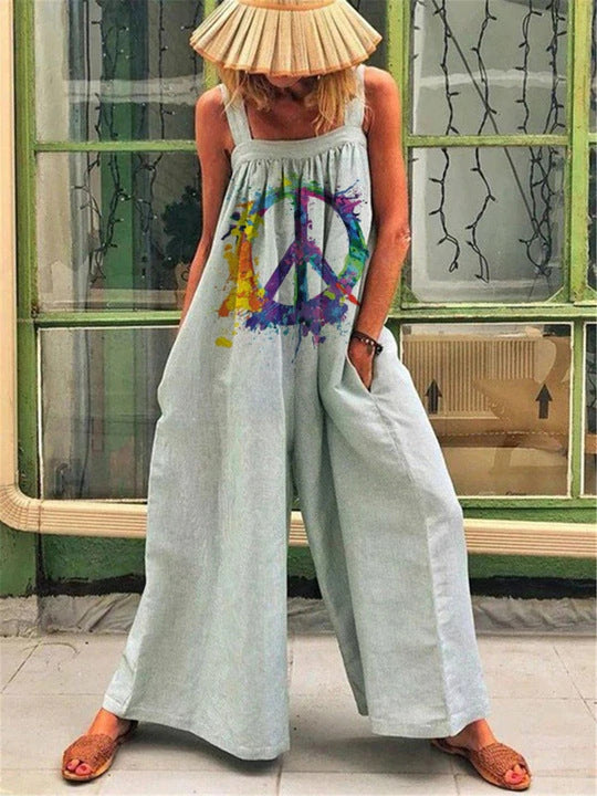Loose jumpsuit with artistic print Lune London