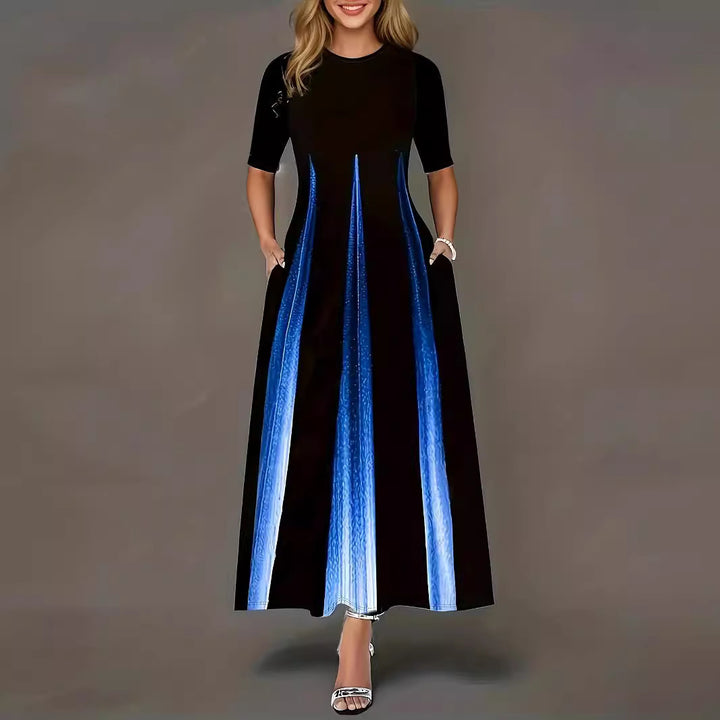 Maxi dress for ladies with elegant side pockets and luxurious shine Lune London