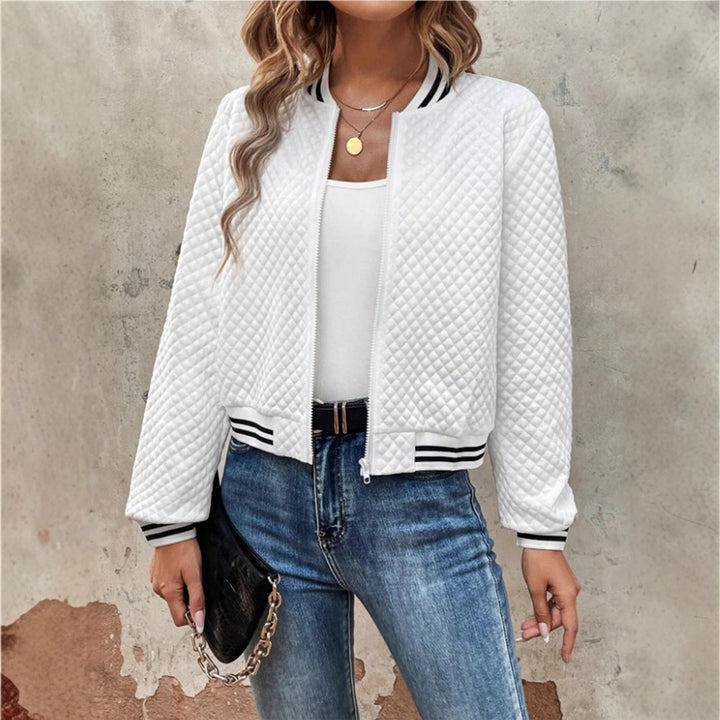 Quilted leisure jacket for women with contrasting cuffs Lune London