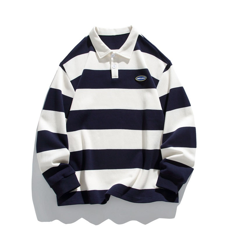 Ladies Elegant Polo Sweater with Chic and Stylish Striped Design