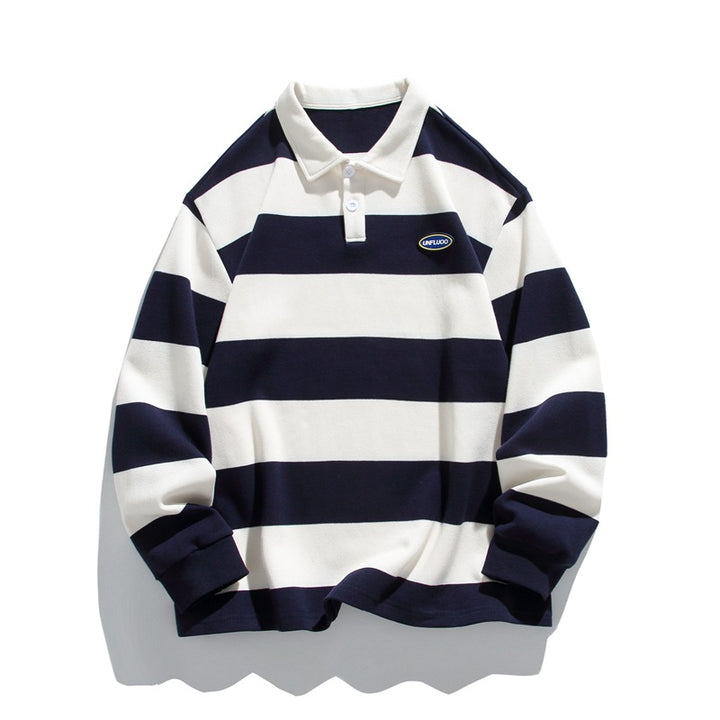 Ladies Elegant Polo Sweater with Chic and Stylish Striped Design