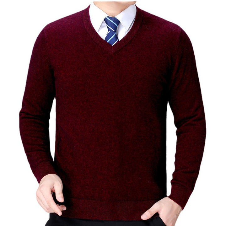 V-neck sweater made of soft cotton blend for men Lune London