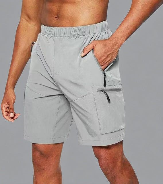Shorts de loisirs confortables pour hommes avec taille élastique et poches zippées pratiques Lune London