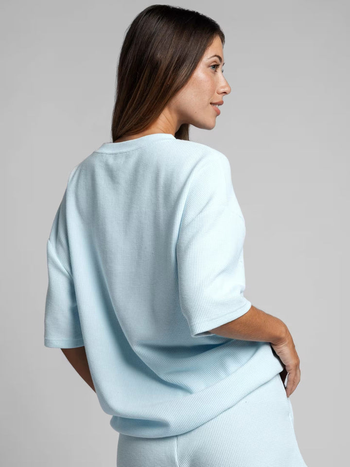 Casual waffle-knit set for women with a loose fit and comfortable adjustment Lune London