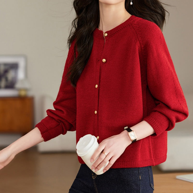 Knitted jacket for women with buttons Lune London