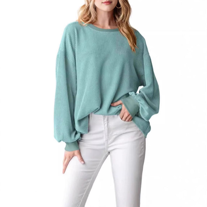 Pull en rib avec des manches amples pour femmes Lune London