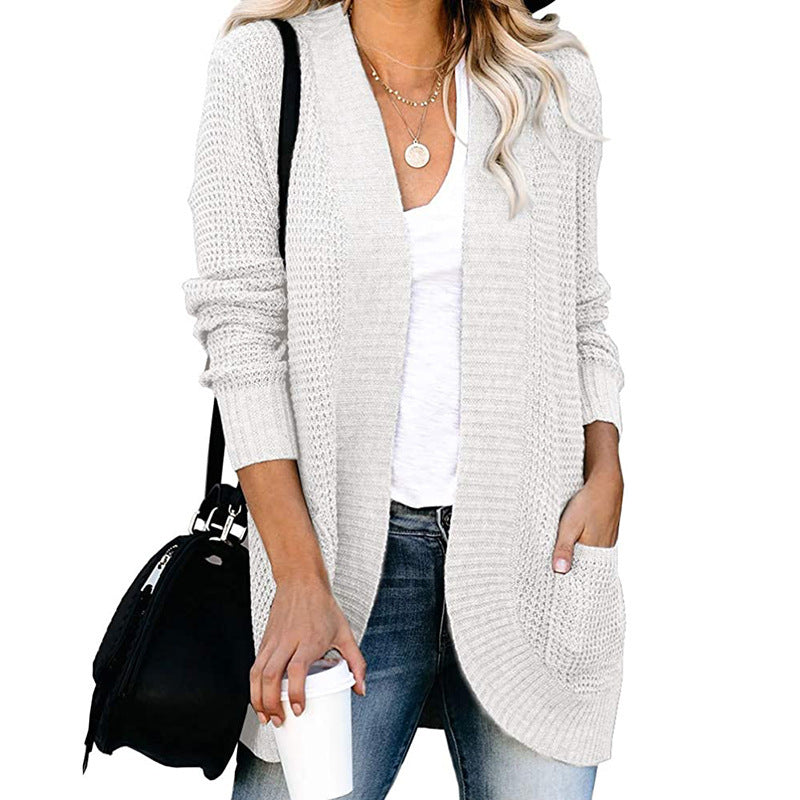 Knit jacket for women with a breathable mesh structure and practical pockets Lune London