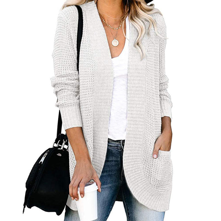 Knit jacket for women with a breathable mesh structure and practical pockets Lune London