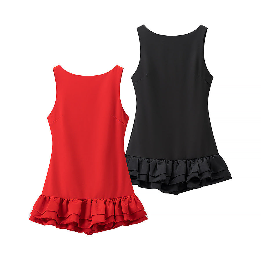 Women's swimsuit with voluminous ruffled skirt and high waist Lune London