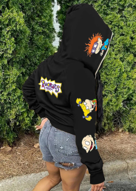 Hooded sweatshirt for women with a creative cartoon design Lune London
