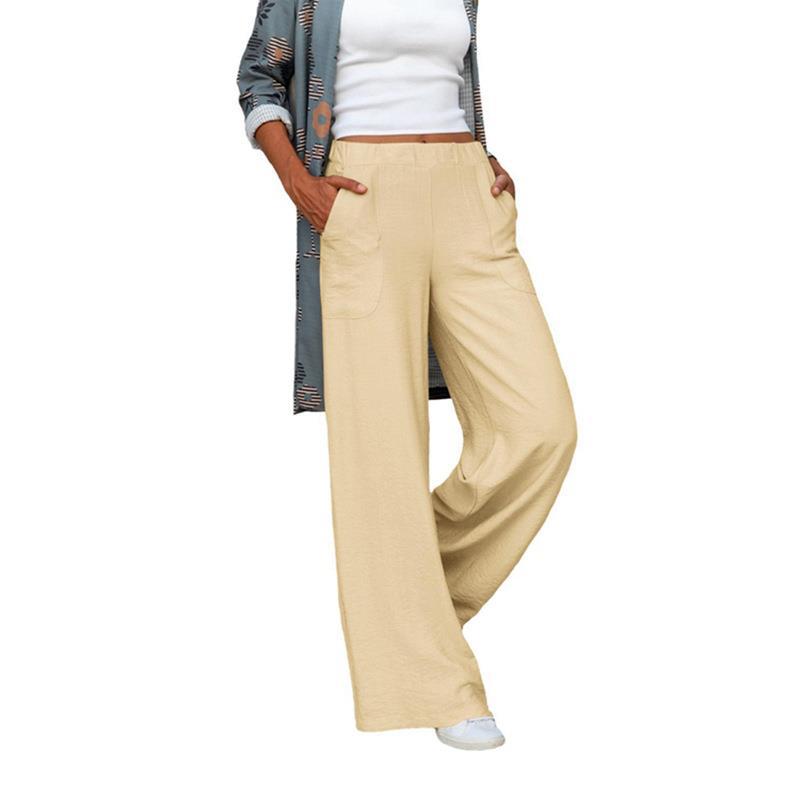 Loose summer pants for women with elastic waist and practical pockets Lune London