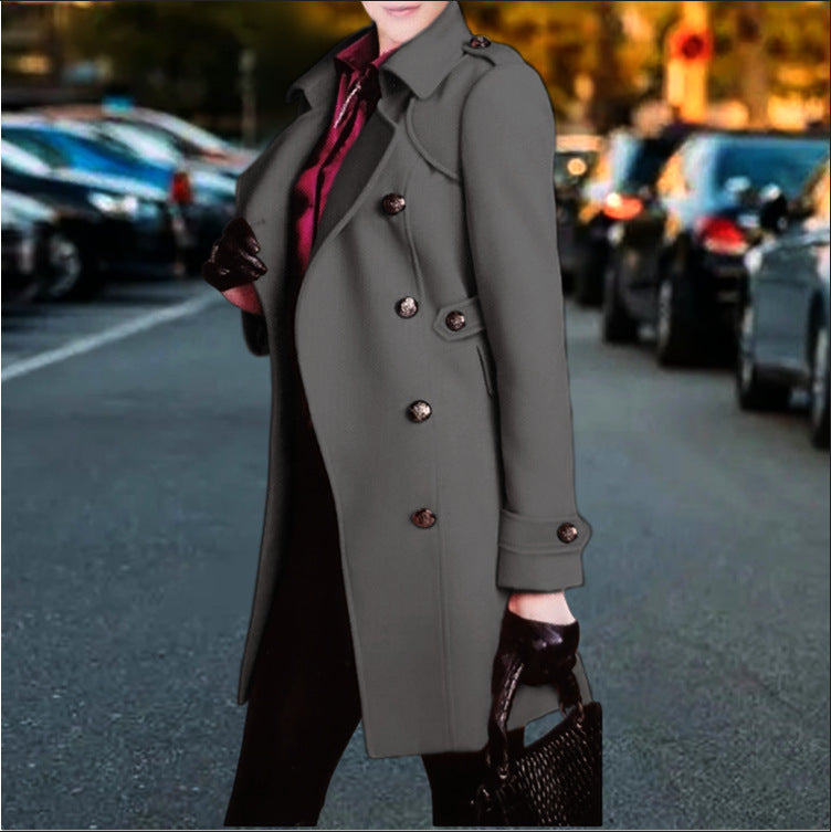 Chic and stylish double-breasted trench coat for women