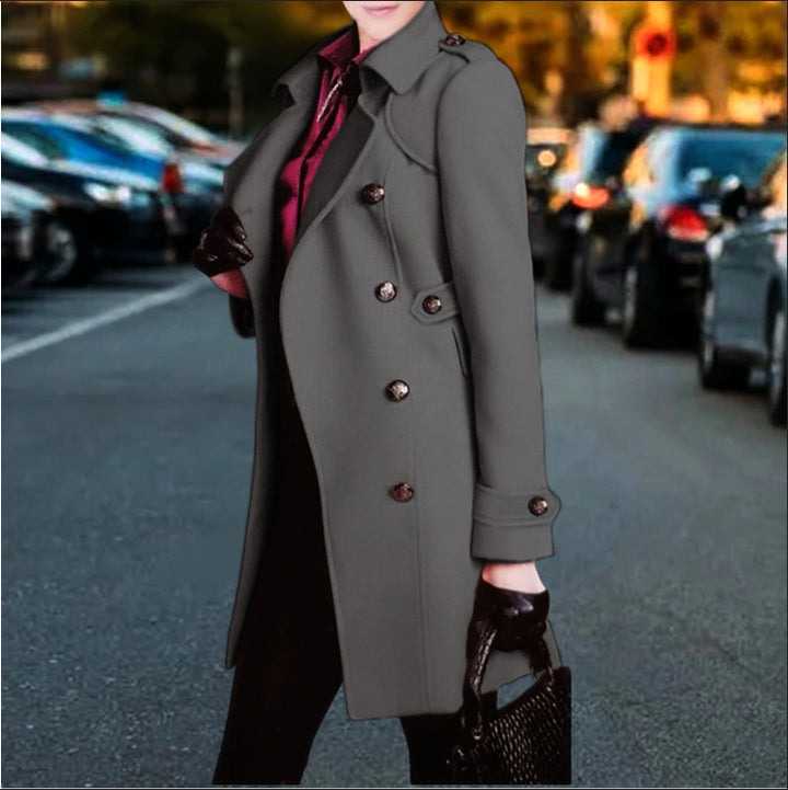Chic and stylish double-breasted trench coat for women