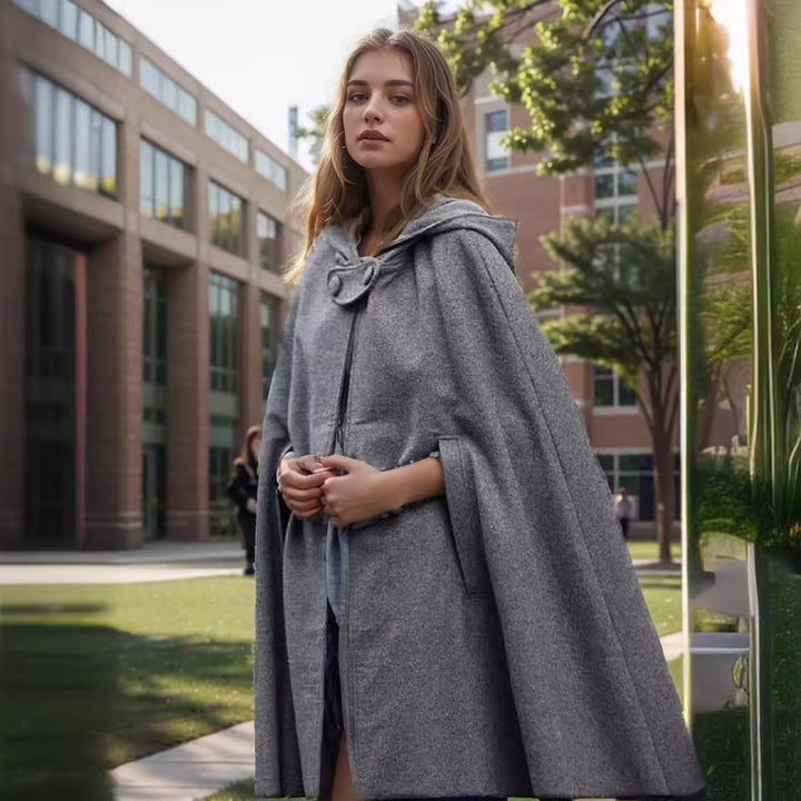 Ladies elegant hooded cape Lune London