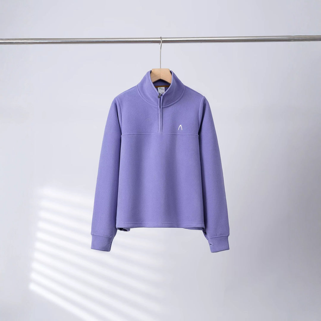 Pull en polaire pour femmes avec demi-fermeture éclair et poignets élastiques Chic & Stil