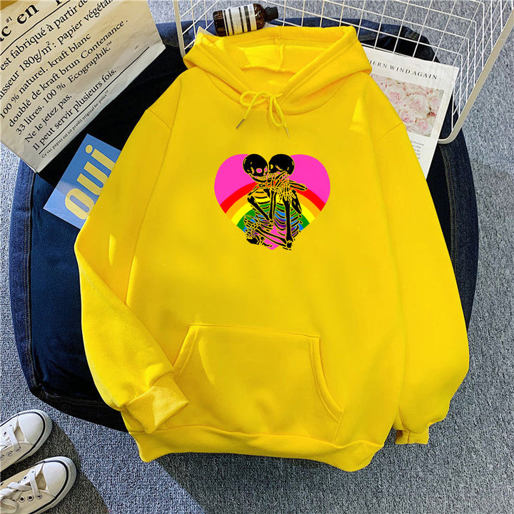 Ladies hoodie with colorful love motif Chic & Stil