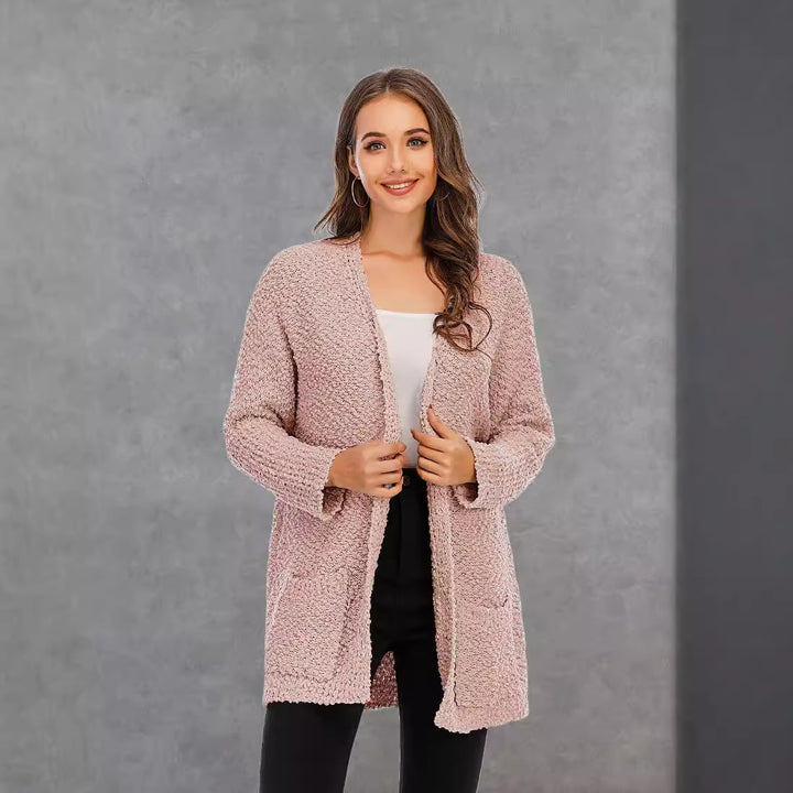 Ladies chunky knit cardigan with open sleeves Lune London