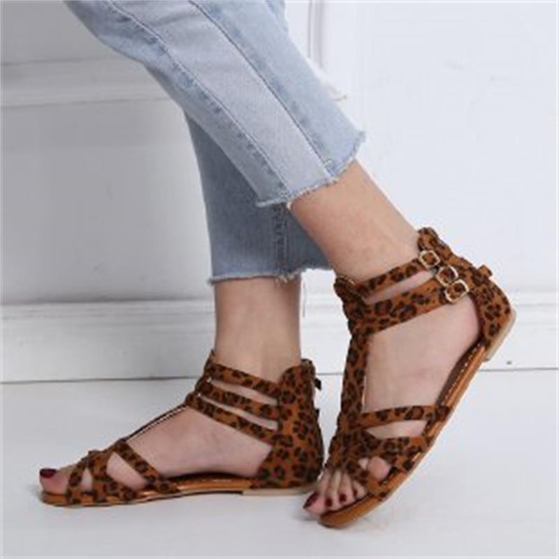 Women’s strappy sandals with graphic pattern and adjustable ankle strap Lune London