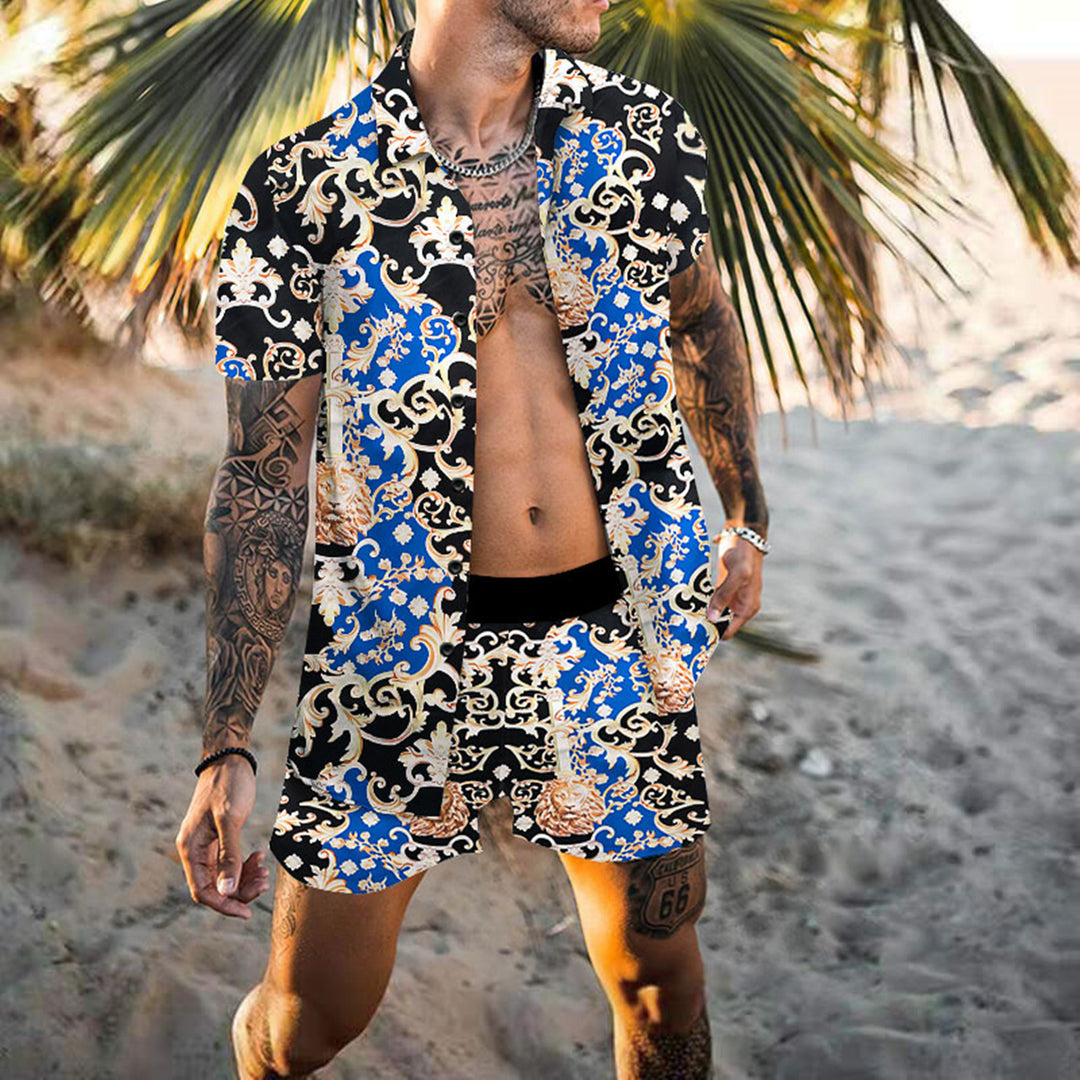 Men's stylish short-sleeve patterned beach outfit Lune London