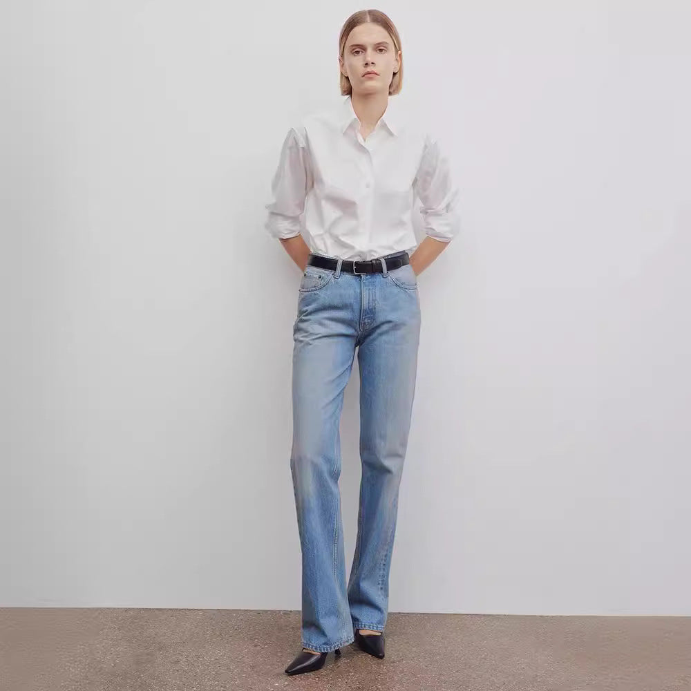 Jeans larges hautes Chic & Stil pour femmes