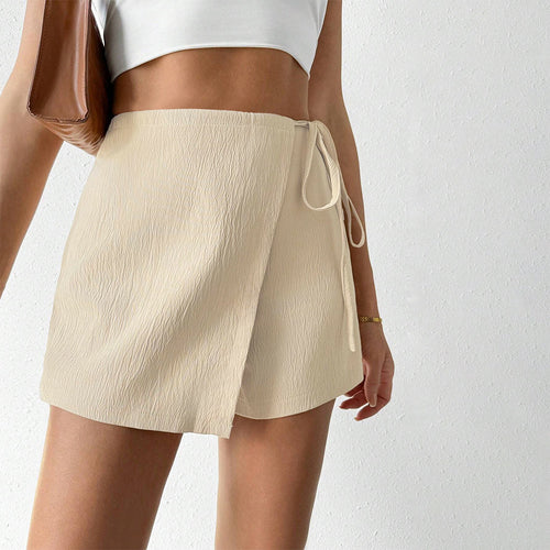 Jupe portefeuille imprimée pour femmes avec cordon de serrage ajustable Chic & Stil