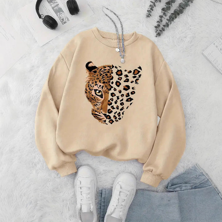 Sweatshirt femme avec motifs léopard Chic & Stil
