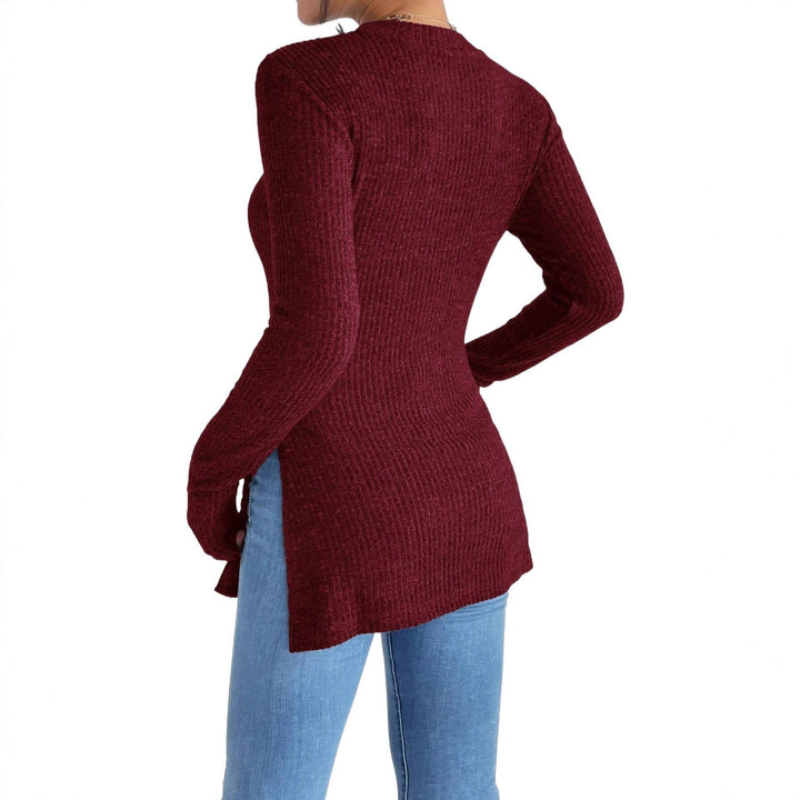 Femme pull en tricot avec fentes latérales Chic und Stil