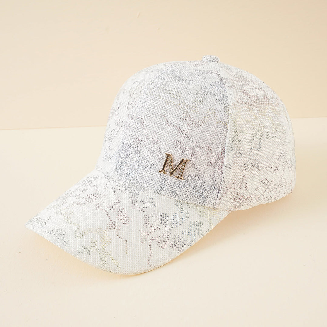 Ladies Fashion Baseball Cap with Stylish Mesh Design and Glitter Application Lune London