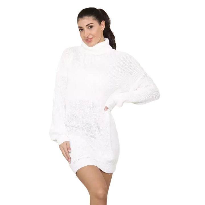 Women's knitted dress with high neck and loose fit Lune London