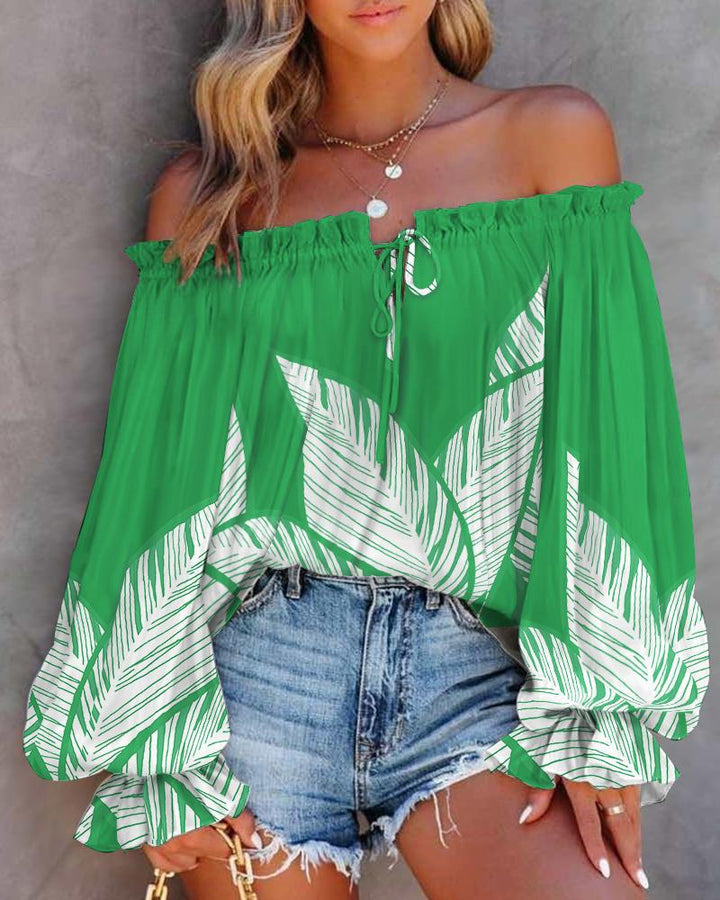 Ladies Off-Shoulder Batik Blouse Lune London