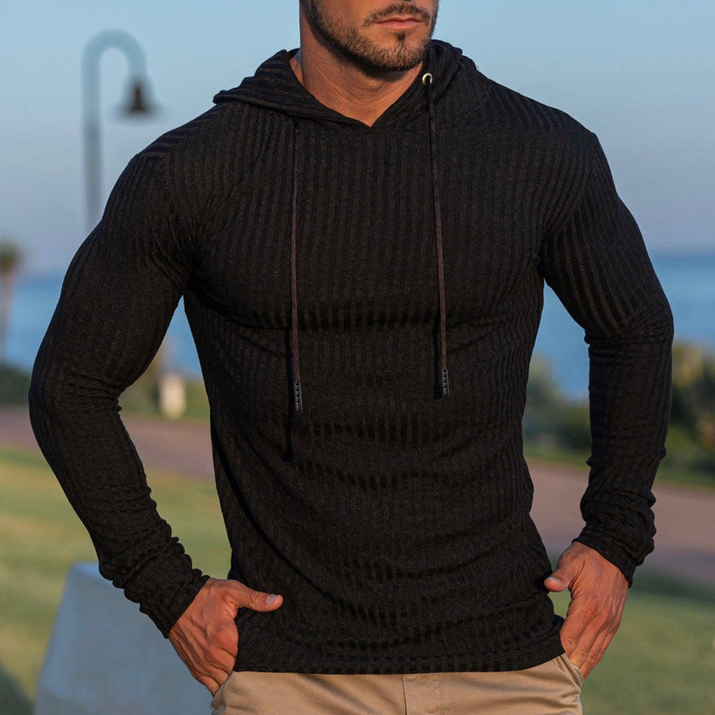 Hooded sweatshirt for men with a trendy ribbed design Lune London