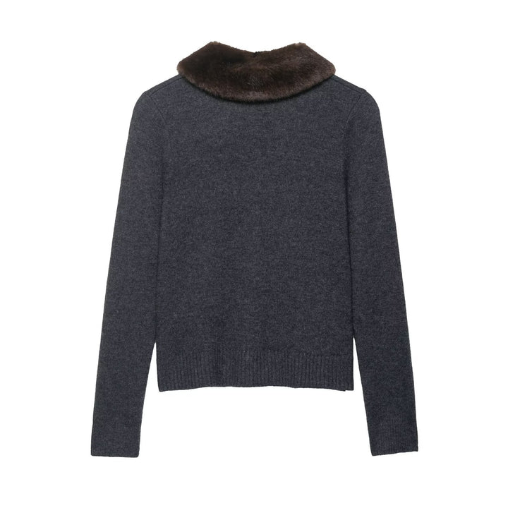 Elegant women's knitted cardigan with removable collar Lune London