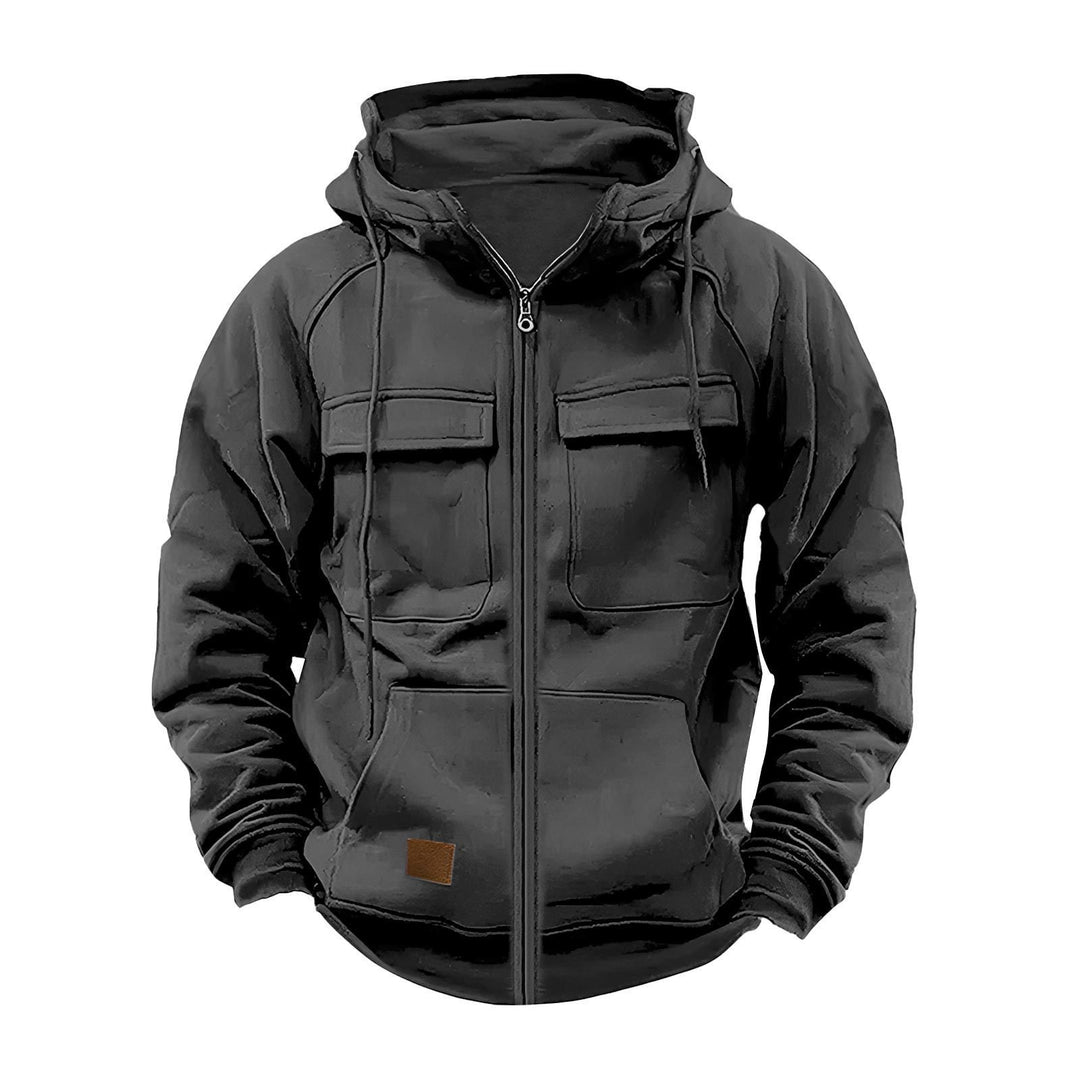 Fleece jacket for men with high collar and practical pockets Lune London