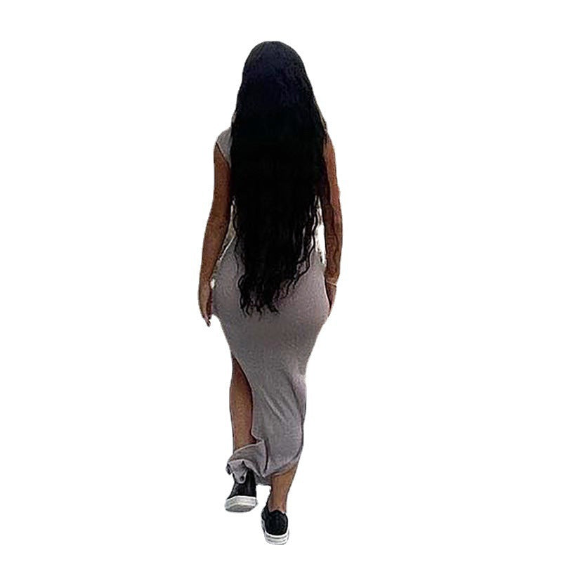 Asymmetrical maxi dress with slit Lune London